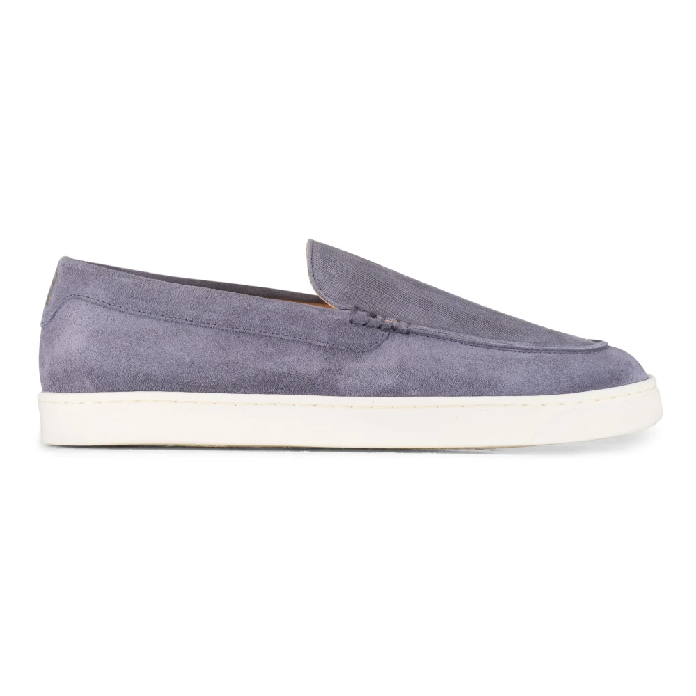 Brunello Cucinelli Mocka Loafers Gummisula Tillverkad i Italien Gray, Herr