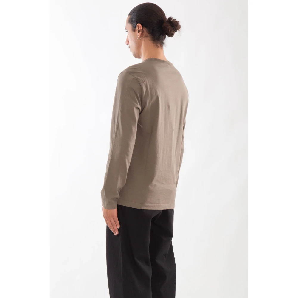 Transit Stijlvolle Longsleeve Jersey Tee Beige Heren