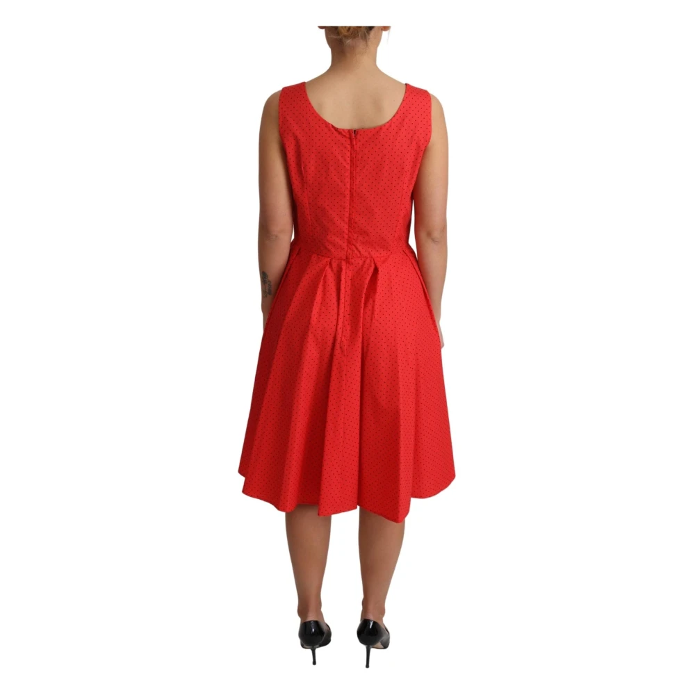 Dolce & Gabbana Rode polkadot A-lijn dagjurk Red Dames