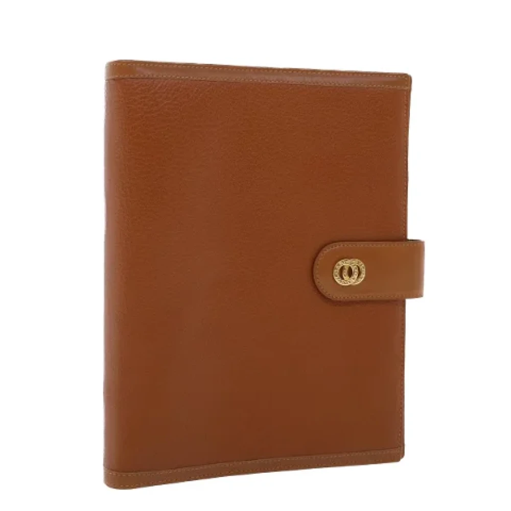Bvlgari Vintage Pre-owned Leather home-office Brown Dames
