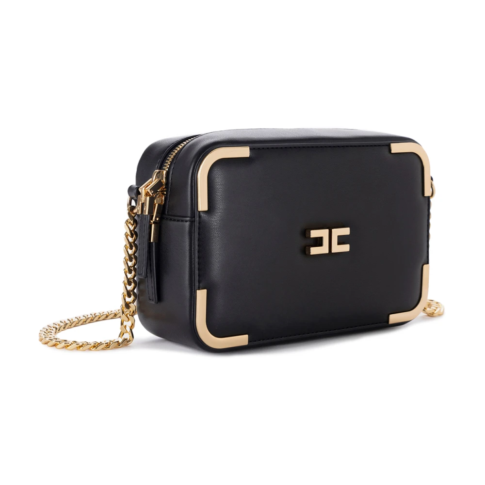 Elisabetta Franchi Zwarte Synthetisch Leren Schoudertas Black Dames