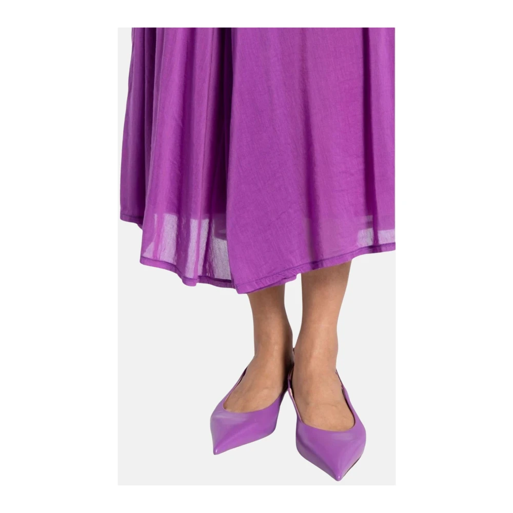Forte Katoenen en zijden elastische taille rok Purple Dames