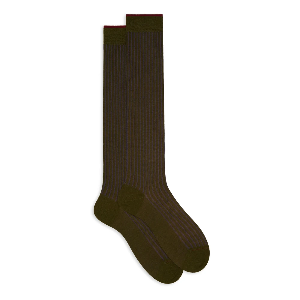 Gallo Groene Twin-Rib Sokken voor Mannen Multicolor Heren