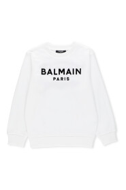 Junior Bomullssweatshirt med Kontrastlogo