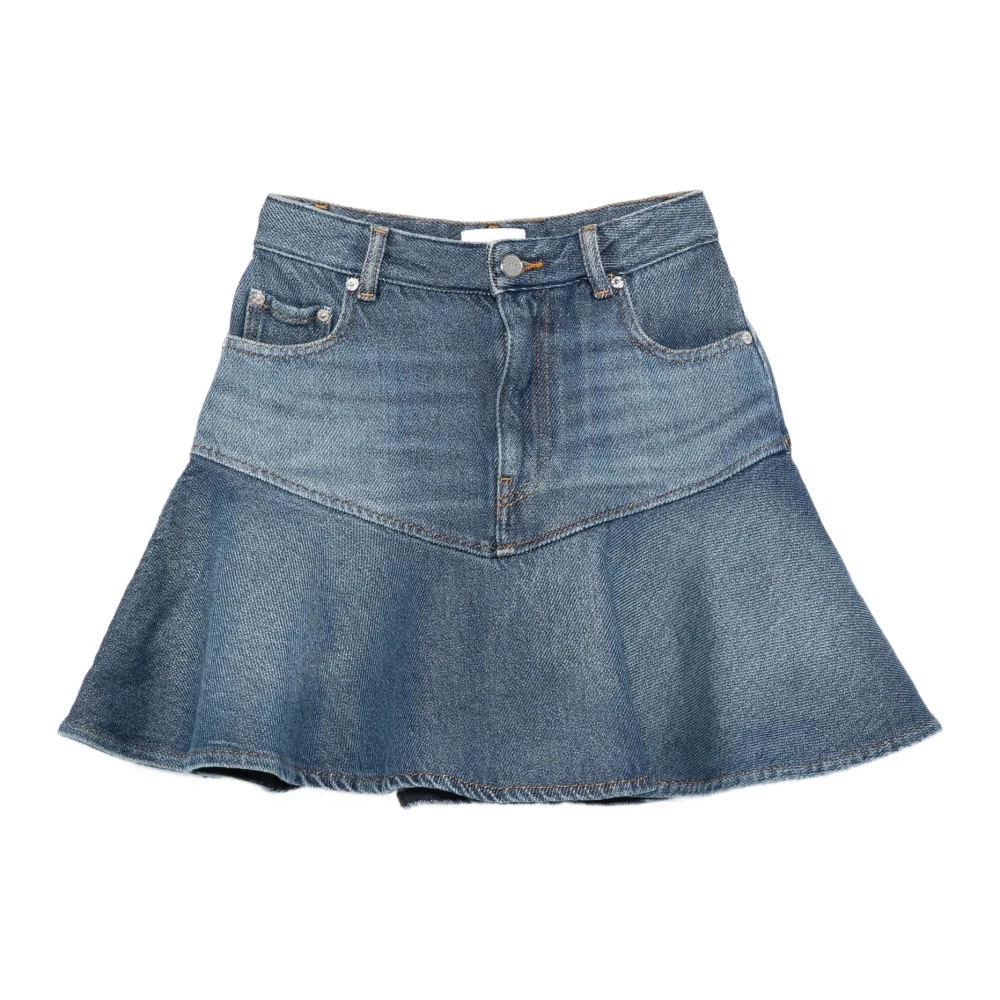 Ganni Women's Blue Skirts - Denim Skirts - L - Skirts