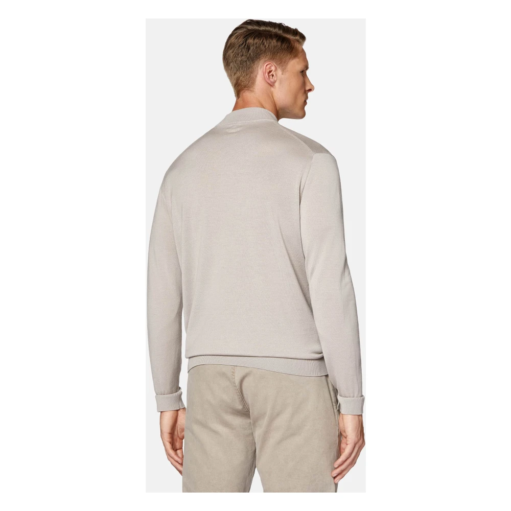 Boggi Milano Mock Polo Neck Jumper Black Heren