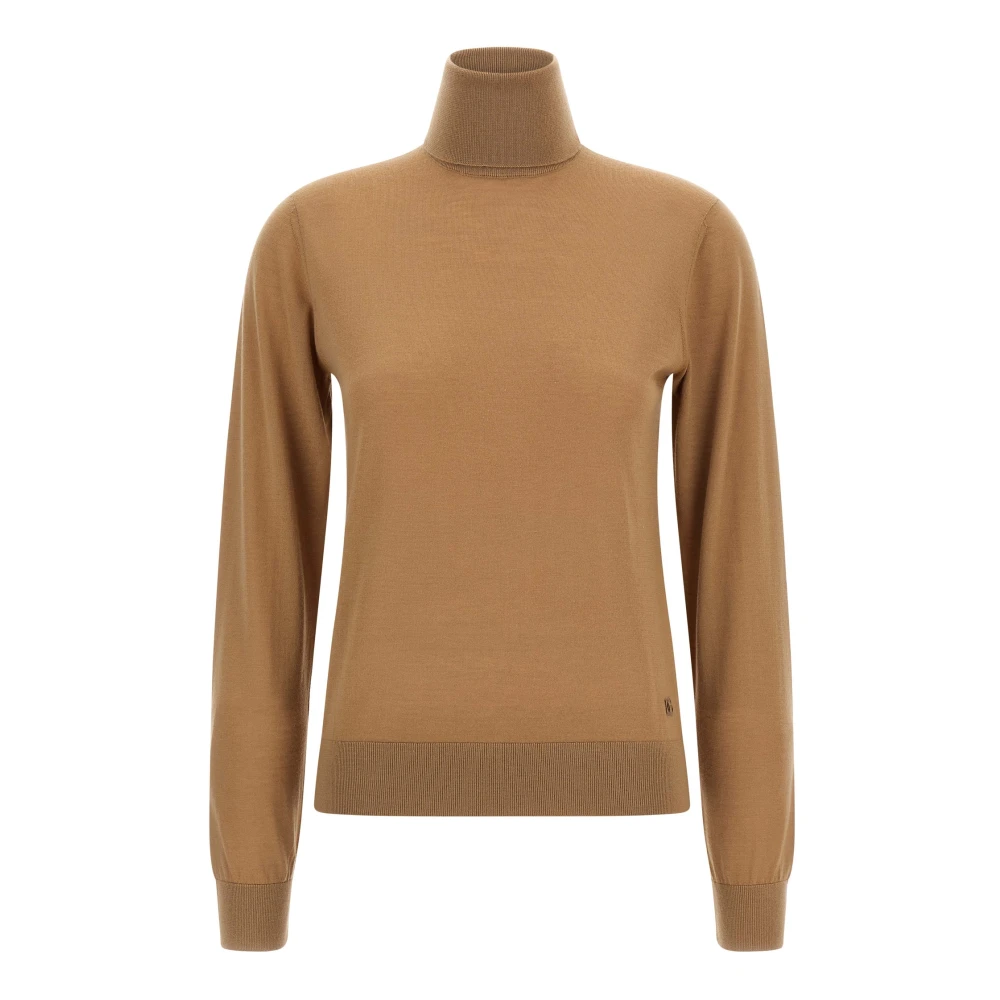 Dolce & Gabbana Women's Beige Cashmere Knitwear, L, Cashmere Turtleneck Pullover