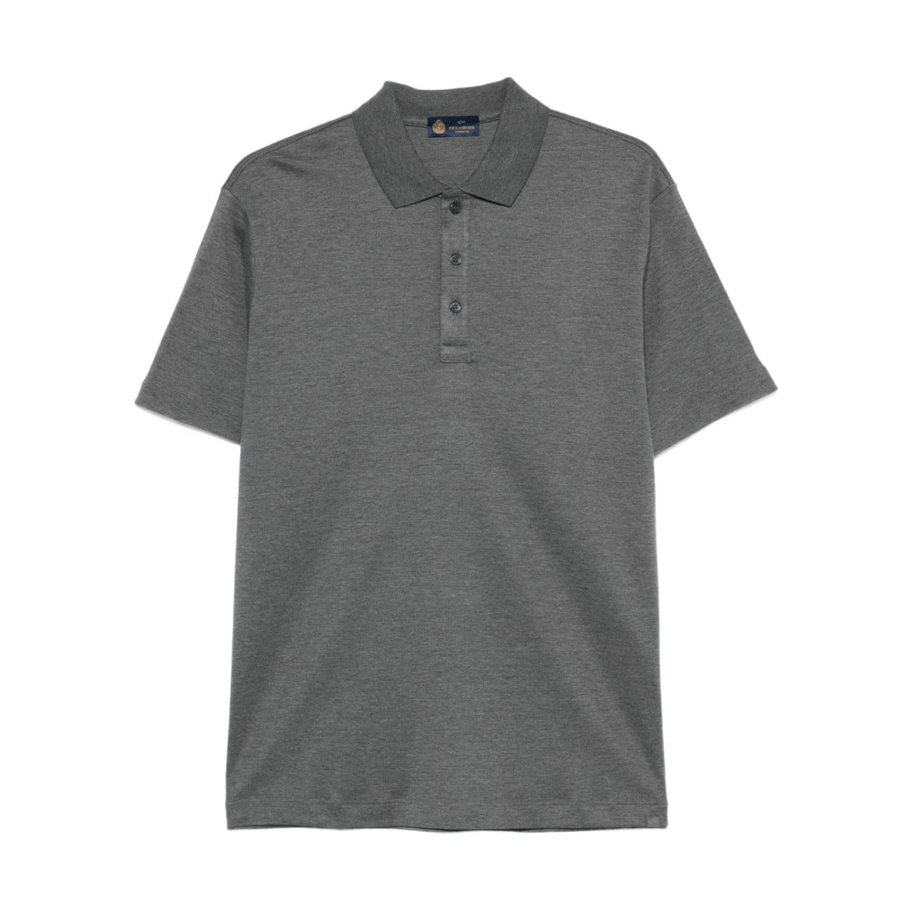 Paul & Shark Gray Polo Shirts, Male, M, Silk Cotton Polo Shirt