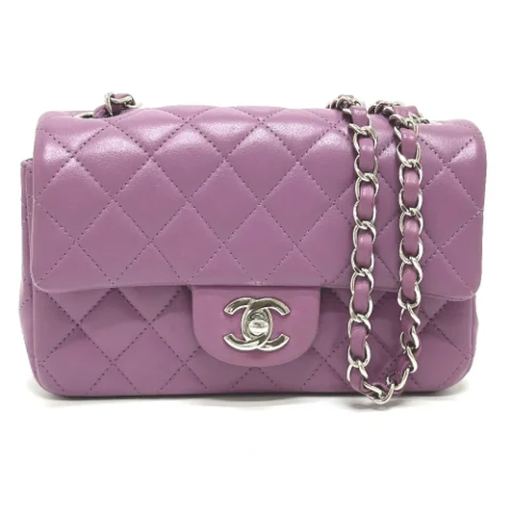 Chanel Vintage Pre-owned Leather chanel-bags Purple Dames