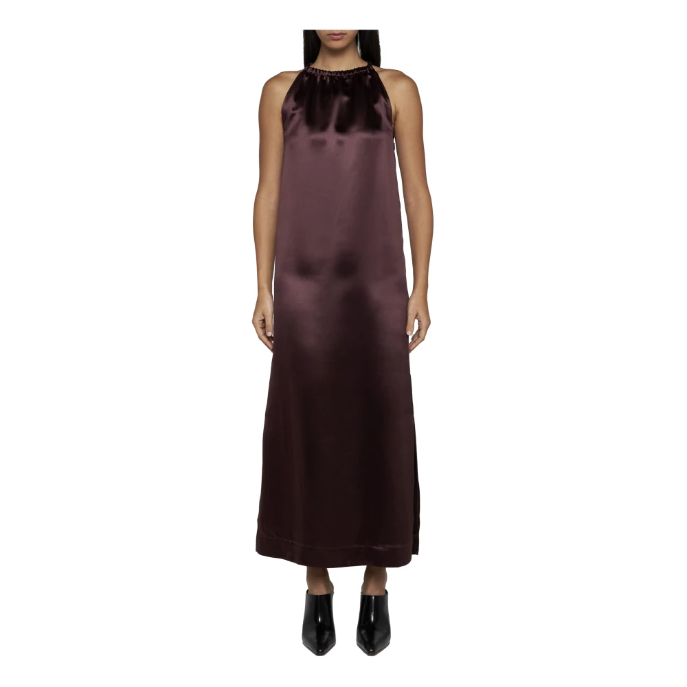 Loulou Studio Elegante Lange Jurk Collectie Brown Dames