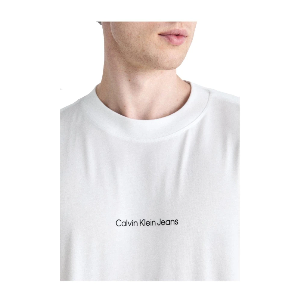 Calvin Klein Grid Monogram T-shirt White Heren