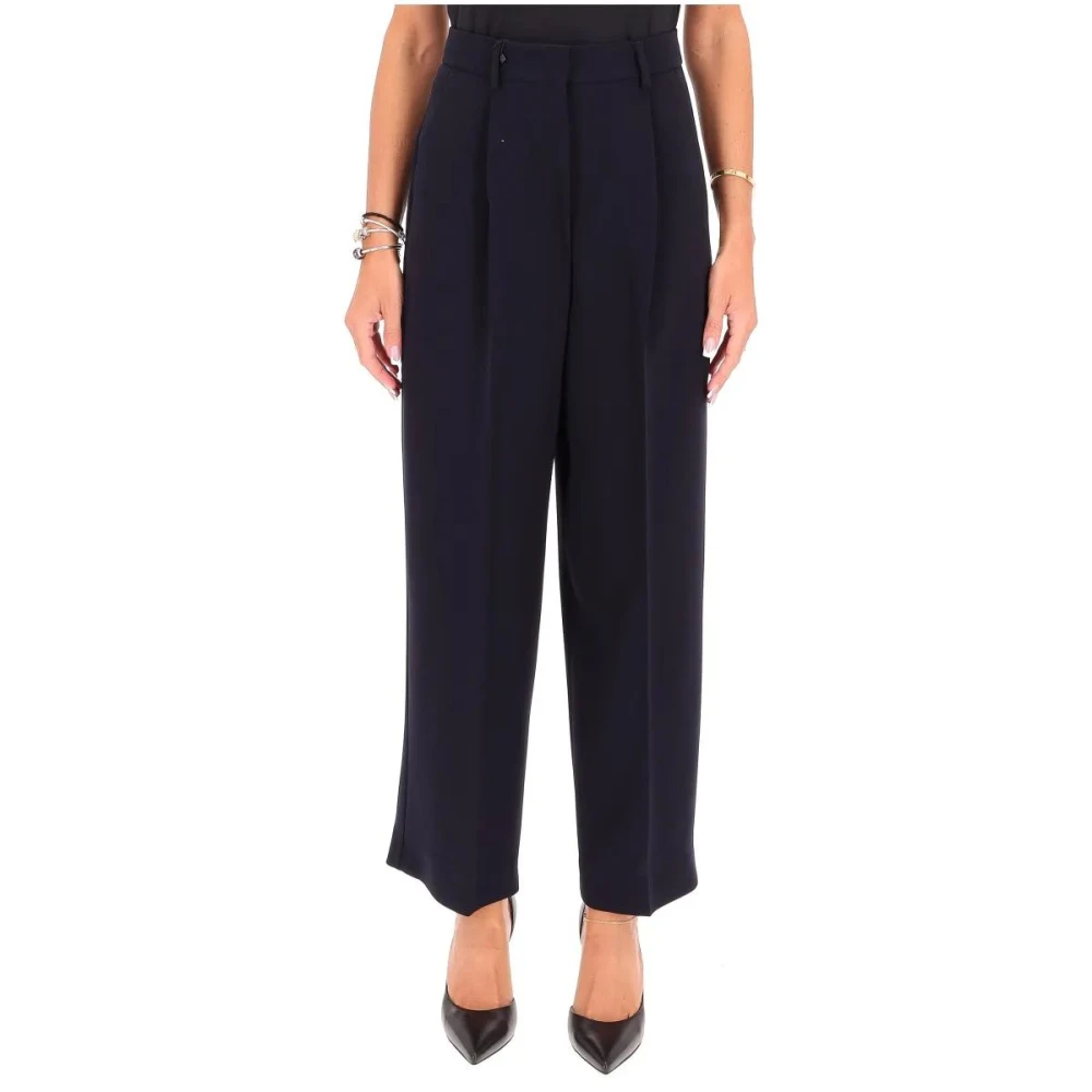 Max Mara Weekend Blauwe Elegante Straight Leg Broek Blue Dames
