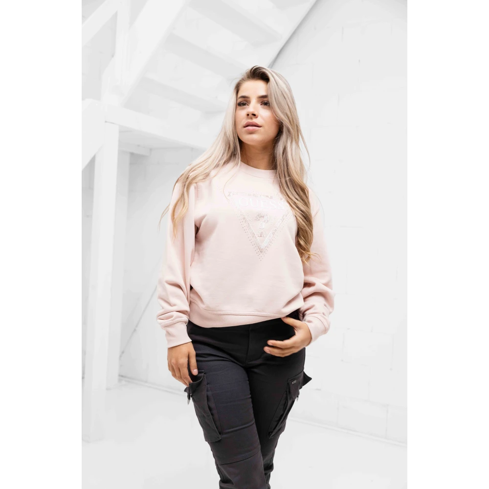Guess Python Triangle Sweater Pink Dames