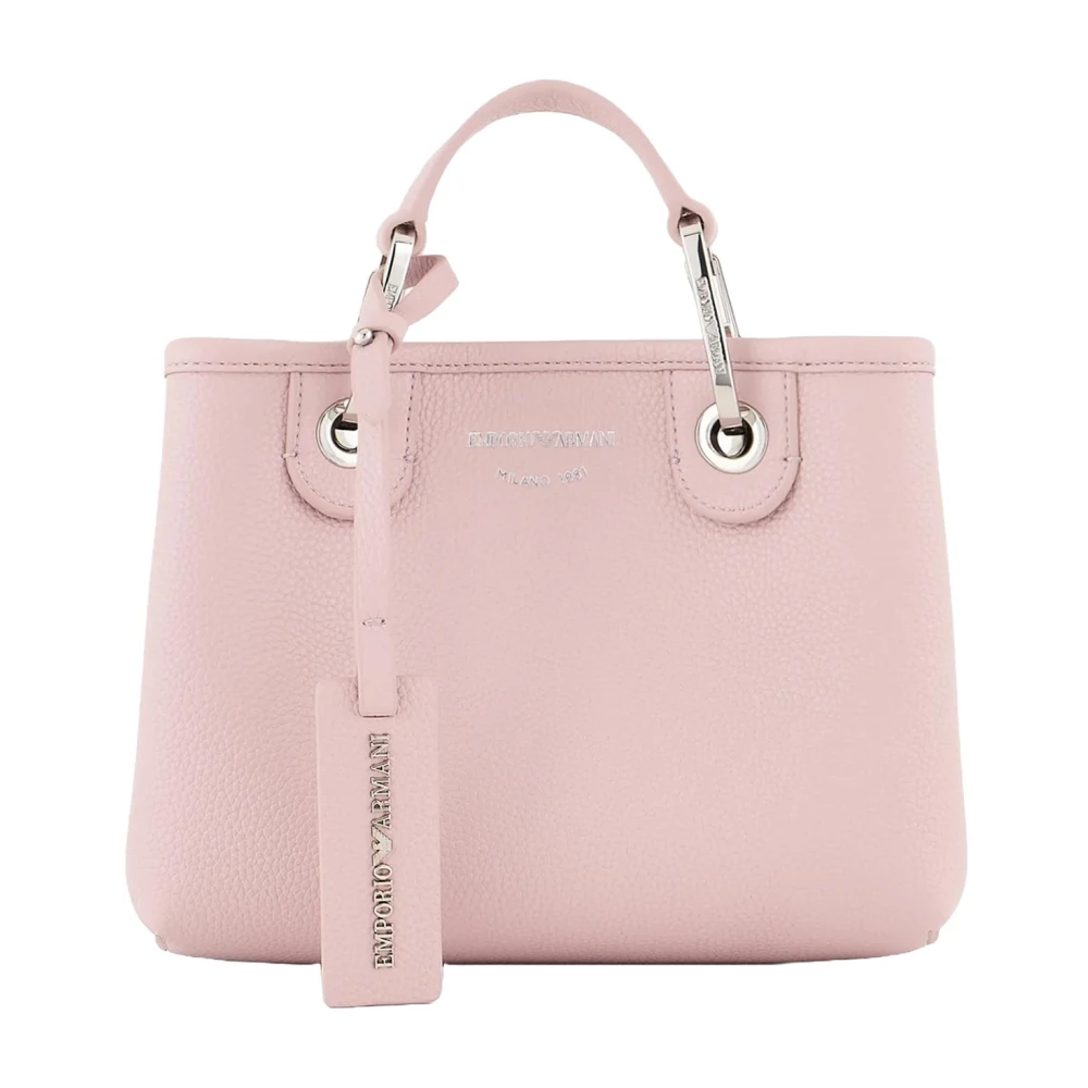 Emporio Armani Mini Shopping Bag met Logo Lettering Pink Dames