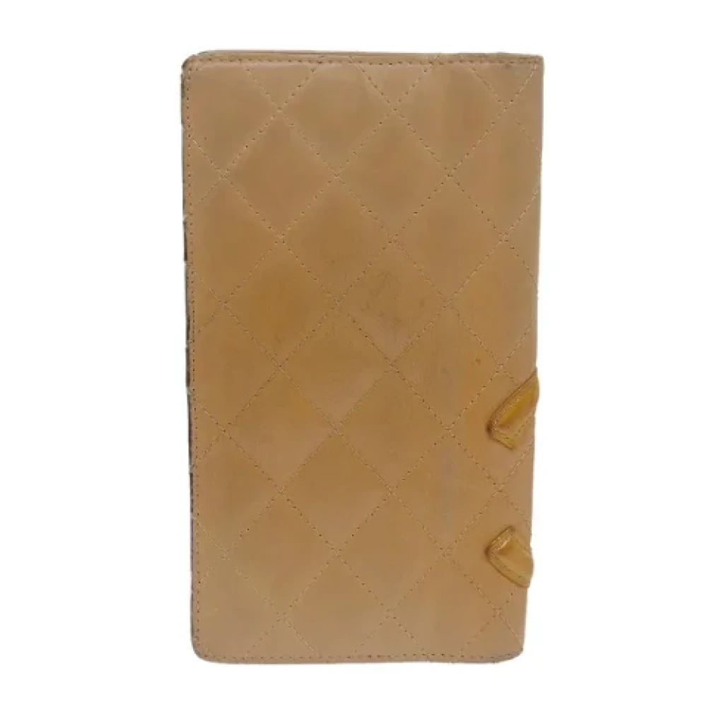 Chanel Vintage Pre-owned Leather wallets Beige Dames