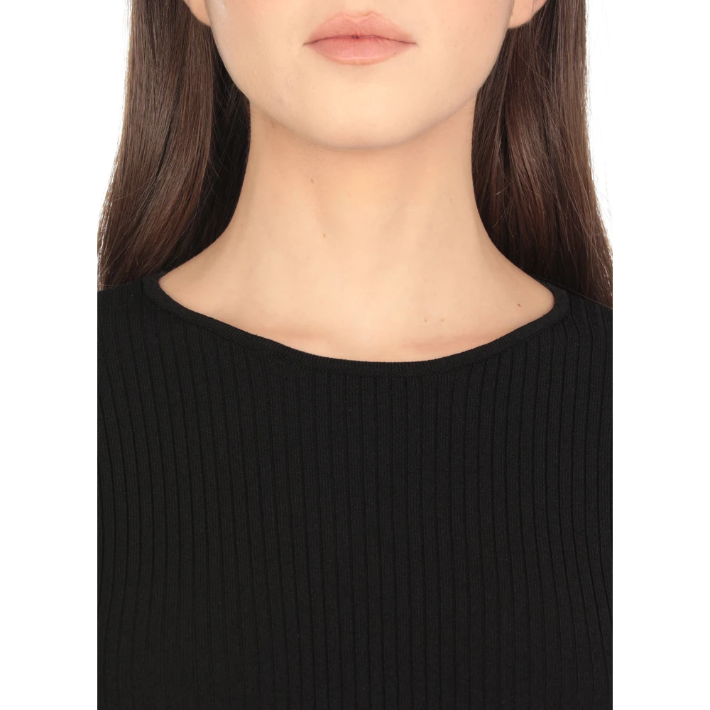 Rotate Birger Christensen Zwarte Viscose Jurk met Cut Out Black Dames