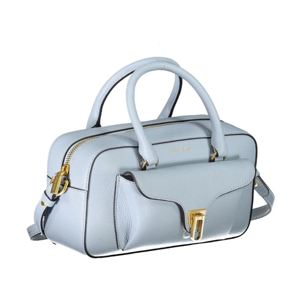 Coccinelle Blauwe Leren Handtas met Meerdere Zakken Blue Dames