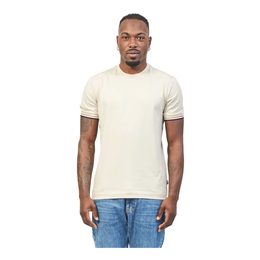 Hugo Boss Gestreept T-shirt Thompson Regular Fit Beige Heren
