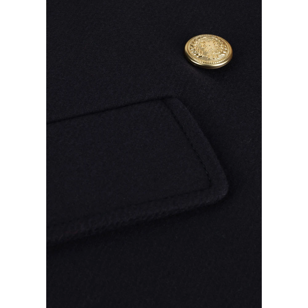 Tommy Hilfiger Wollen Peacoat in Donkerblauw Blue Dames