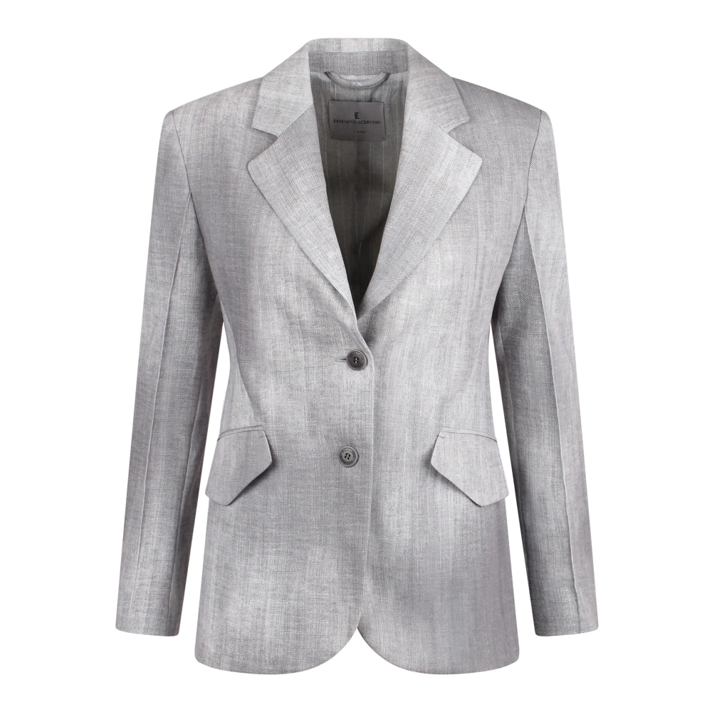 Ermanno Scervino Gedrukte single-breasted blazer Gray Dames