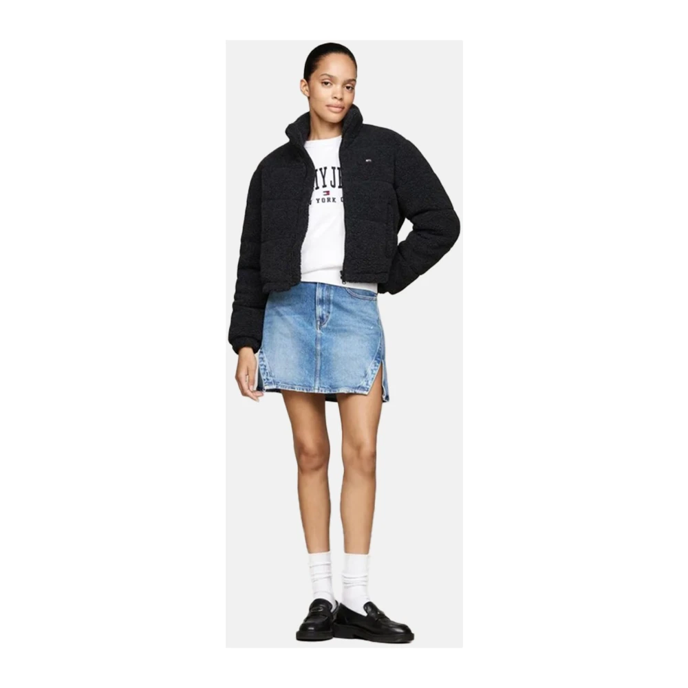 Tommy Jeans Stijlvolle Jas voor Mannen Black Dames