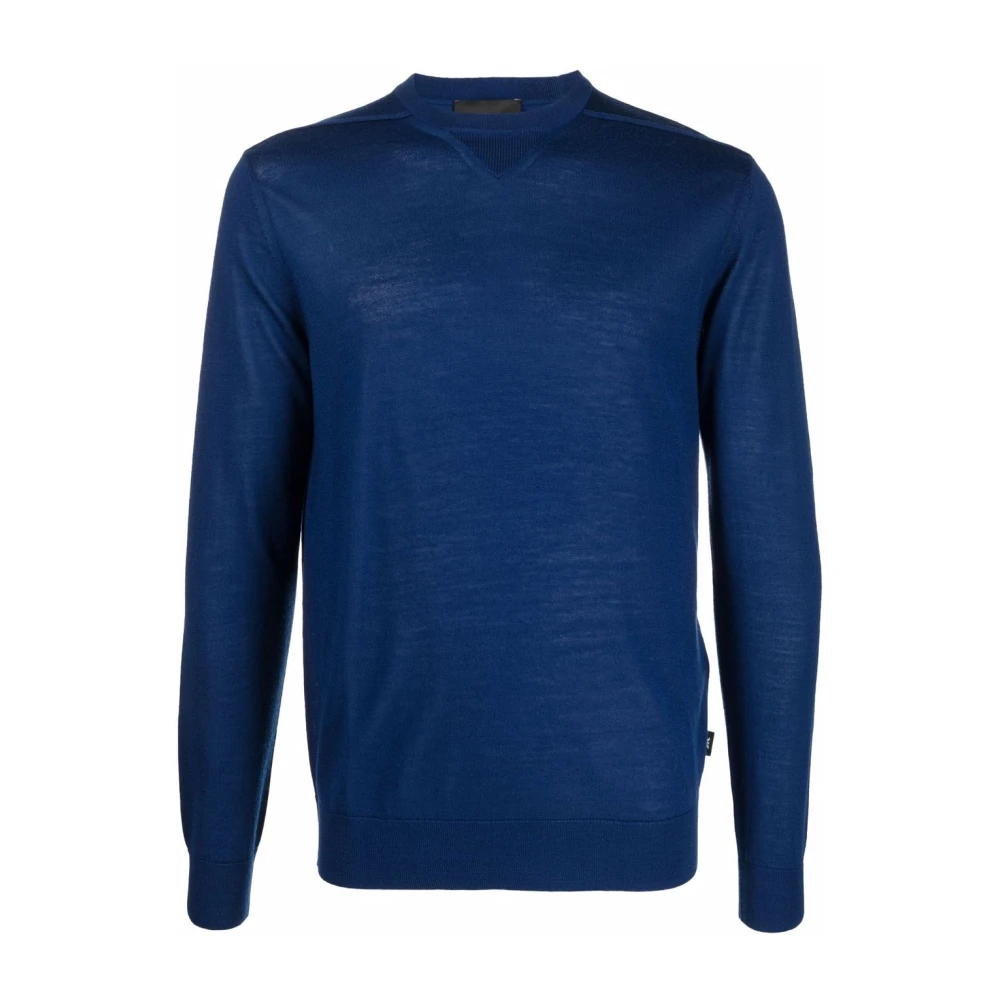 Emporio Armani Blauwe Pullover van Wolmix Blue Heren