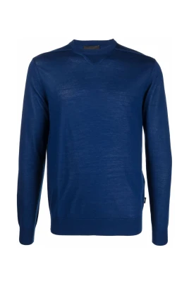 Blå Pullover i Ullblandning