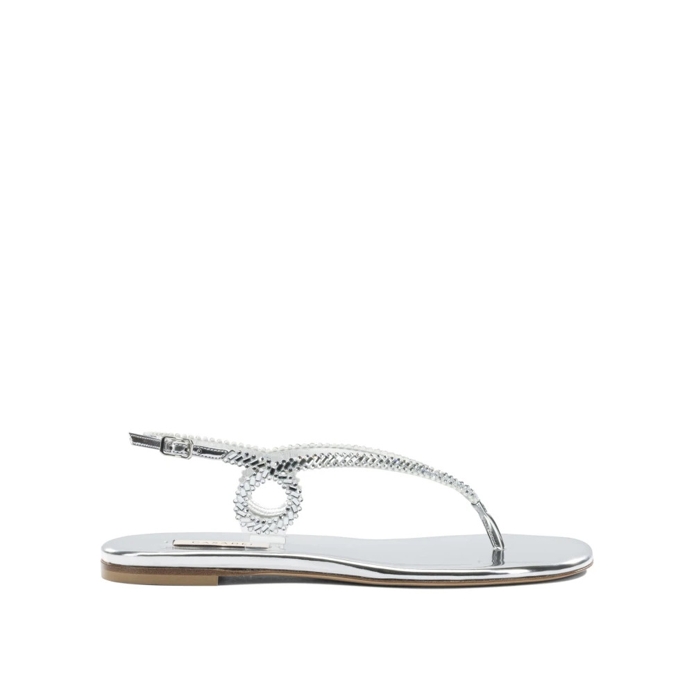 Casadei Josephine Sandals - Female - Flat Sandals - Gray - 5 Uk - Shoes
