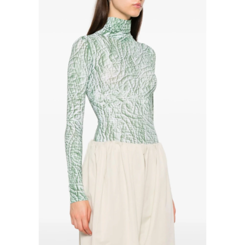 MM6 Maison Margiela Iguana Print Bodysuit Green Dames