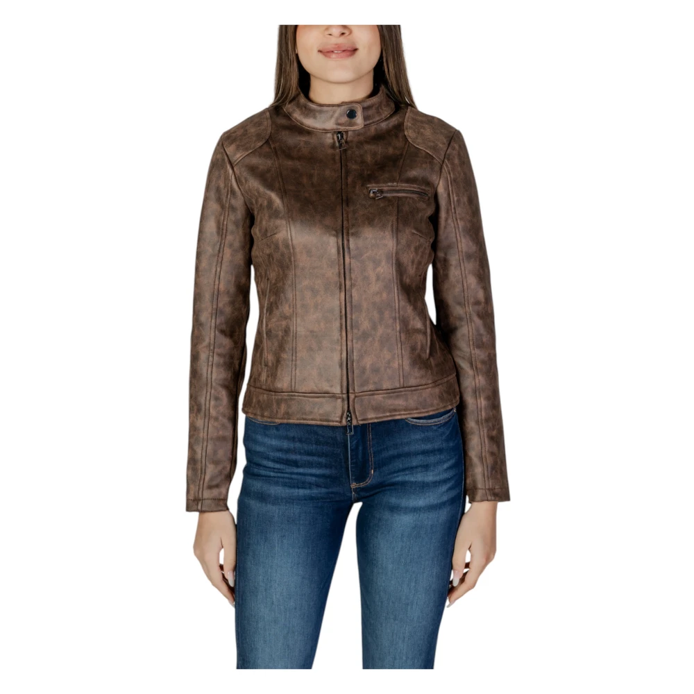 Desigual Brun Dragkedja Blazer Vår/Sommar Kvinnor Brown, Dam