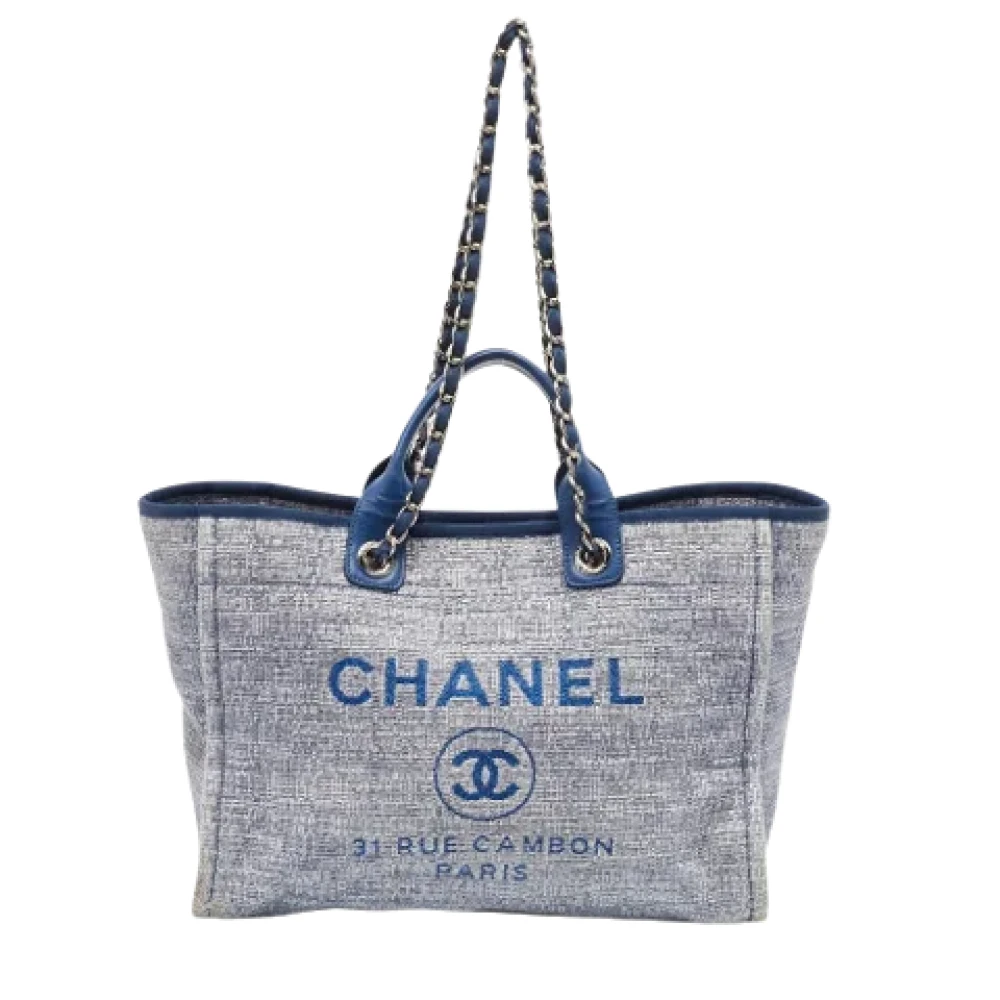 Chanel Vintage Pre-owned Leather chanel-bags Blue Dames