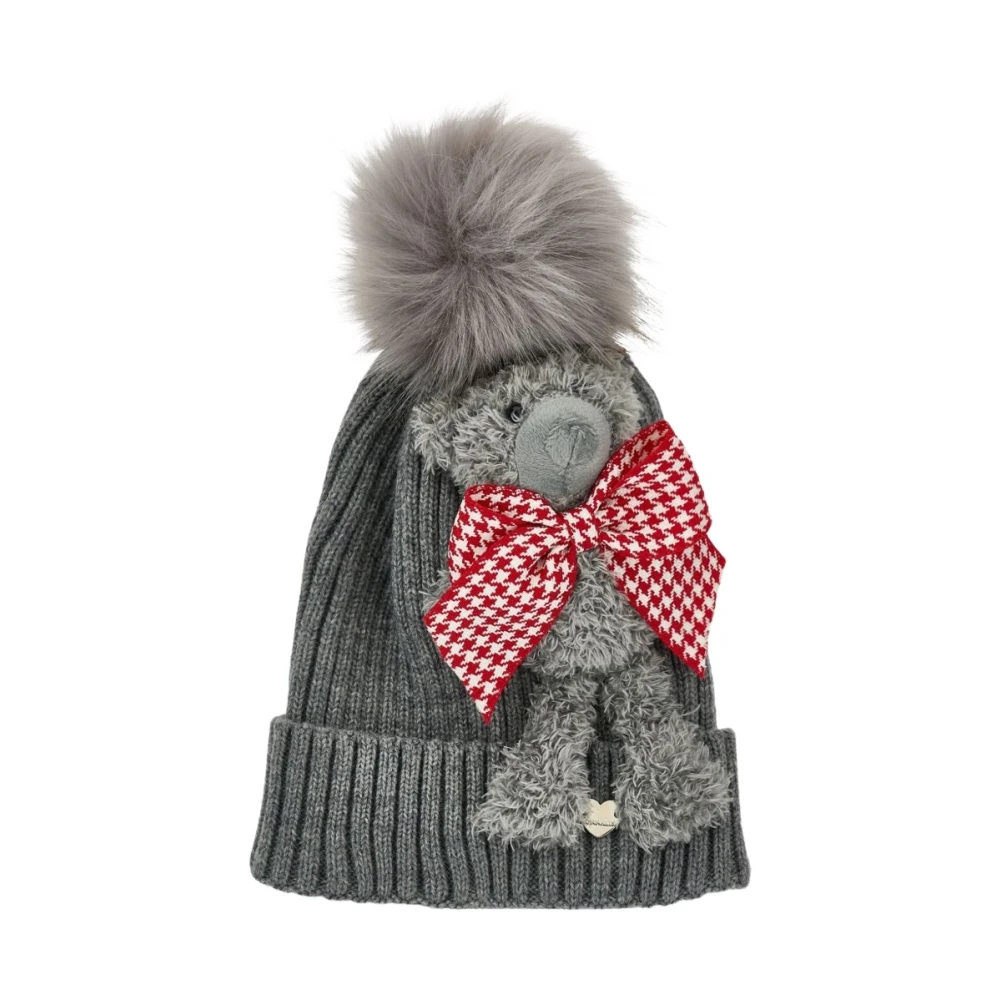 Monnalisa Grigio Medio Berretto Teddy Con Pompon - Immagine 2