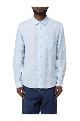 chemise-en-lin-bleu-style-classique