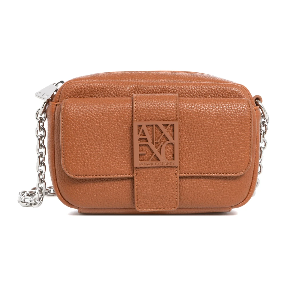 Armani Exchange Stijlvolle Schoudertas met Rits Brown Dames