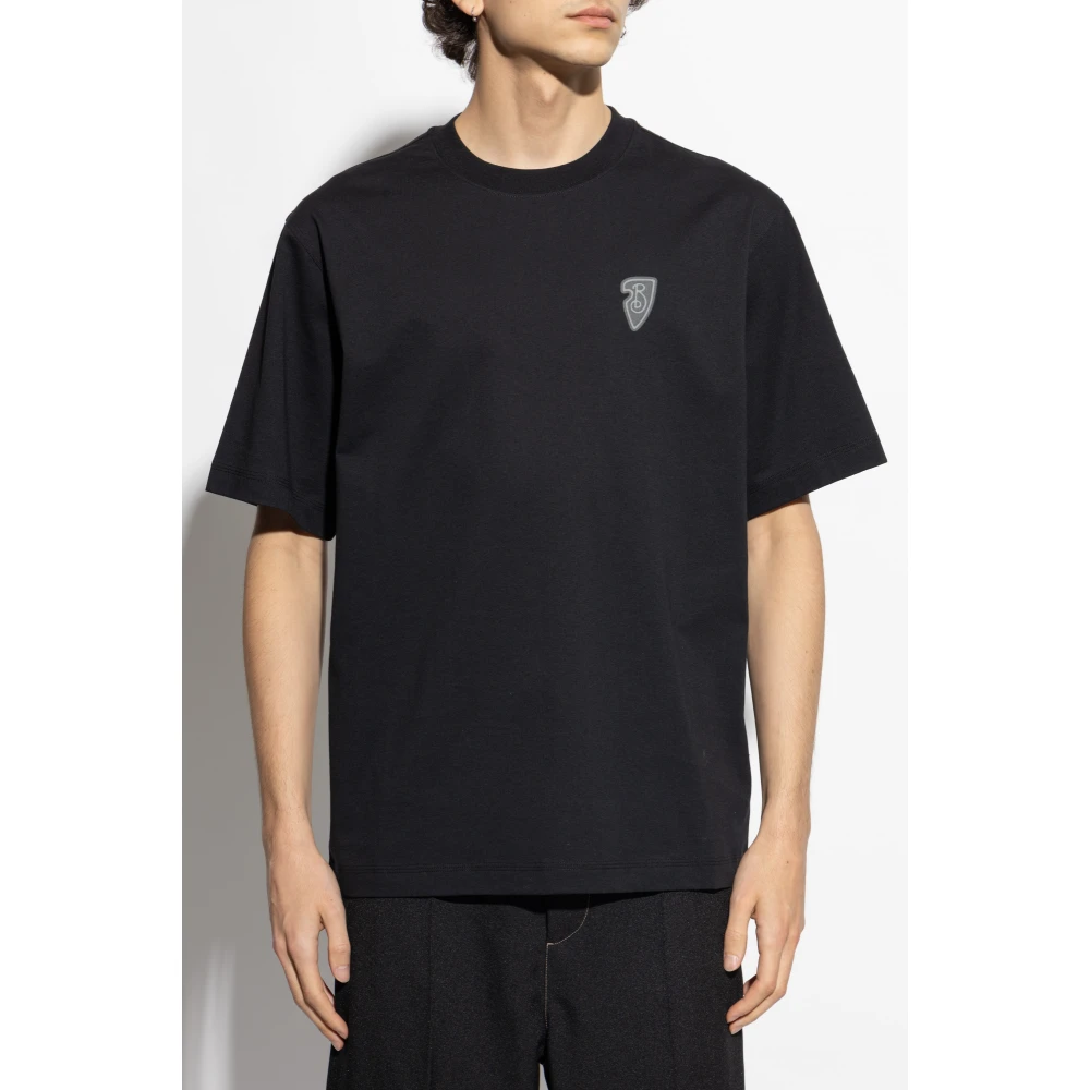 Burberry T-shirt met bedrukt logo Black Heren