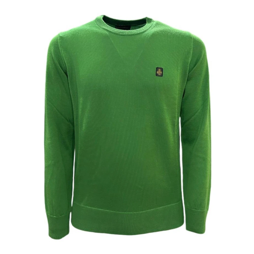 RefrigiWear Groene Wollen Trui met Voorlogo Green Heren