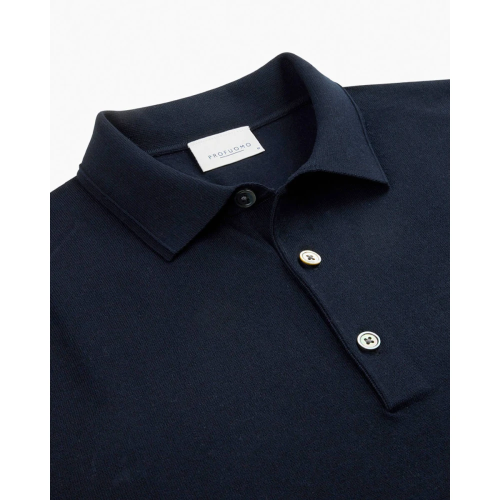 Profuomo Navy Polo Shirt Blue Heren