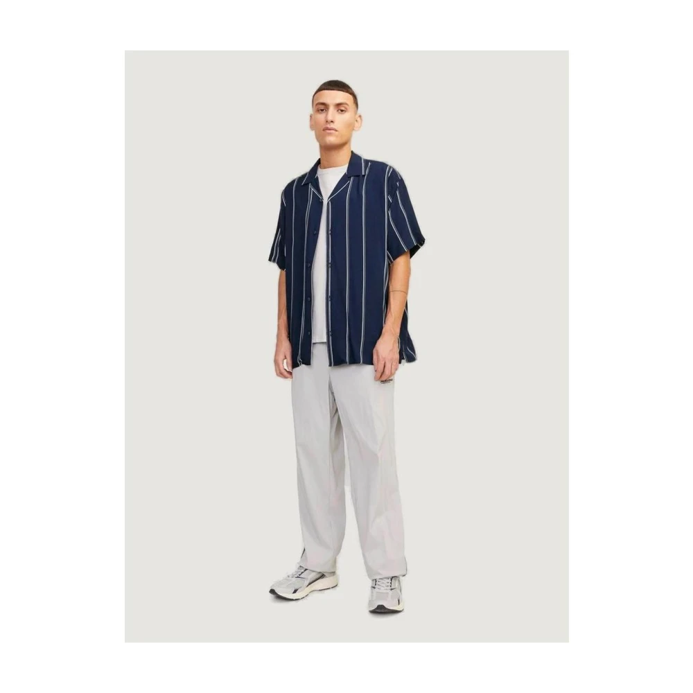 jack & jones Blauw Verticaal Gestreept Shirt Mannen Collectie Blue Heren