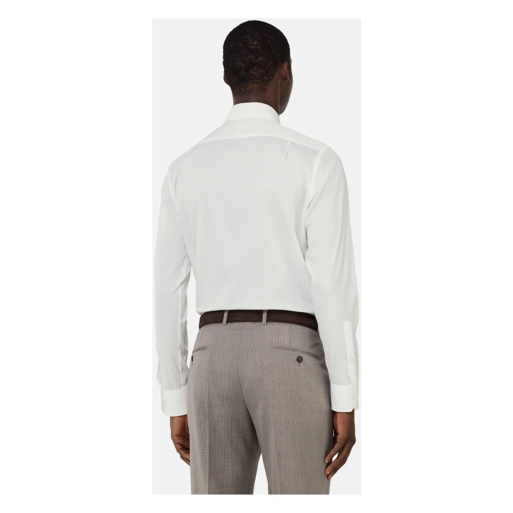 Boggi Milano Regular Fit Katoenen Twill Overhemd White Heren