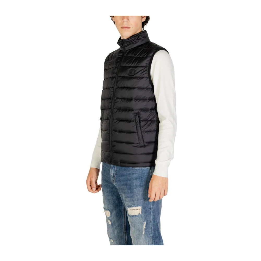 Gianni Lupo Zwarte Polyamide Volledige Dekking Jas Black Heren