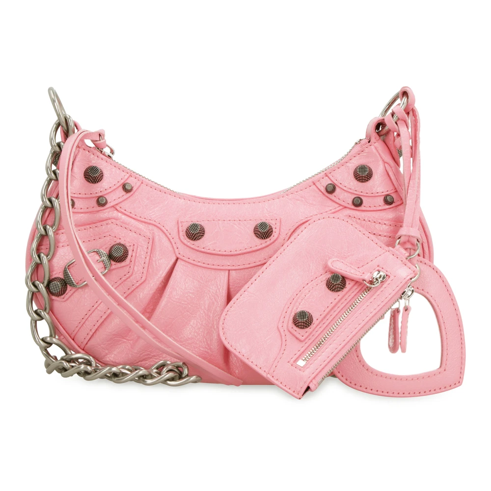 Balenciaga Studded Leren Crossbody Tas Pink Dames