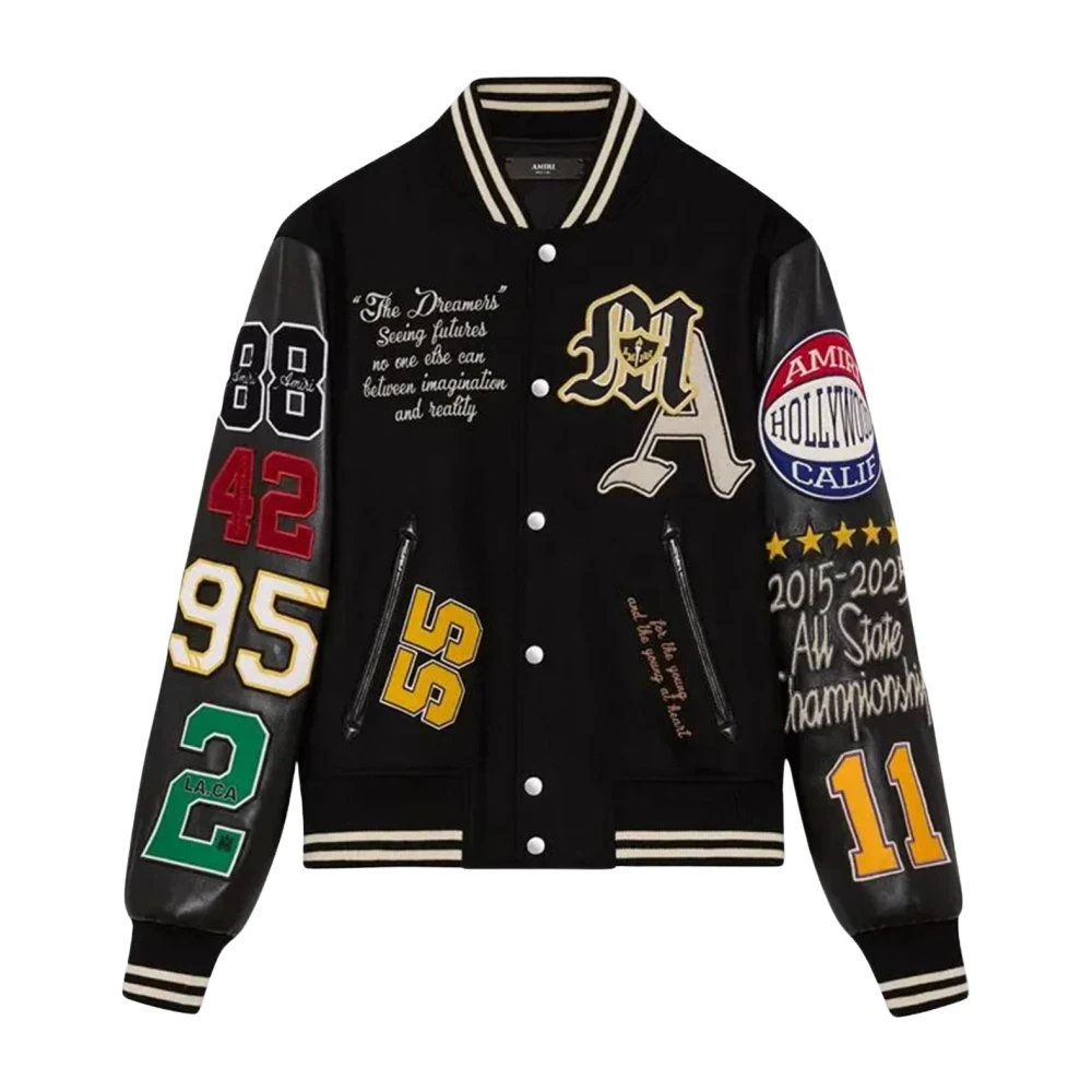 Amiri Men's Multicolor Varsity Patch Jacket - Bomber Jackets - L - Jackets