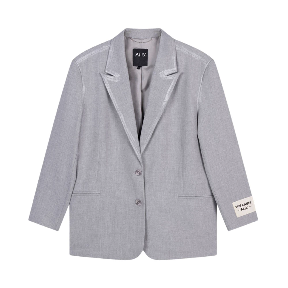 Alix The Label Foil Stripe Blazer Gray Dames