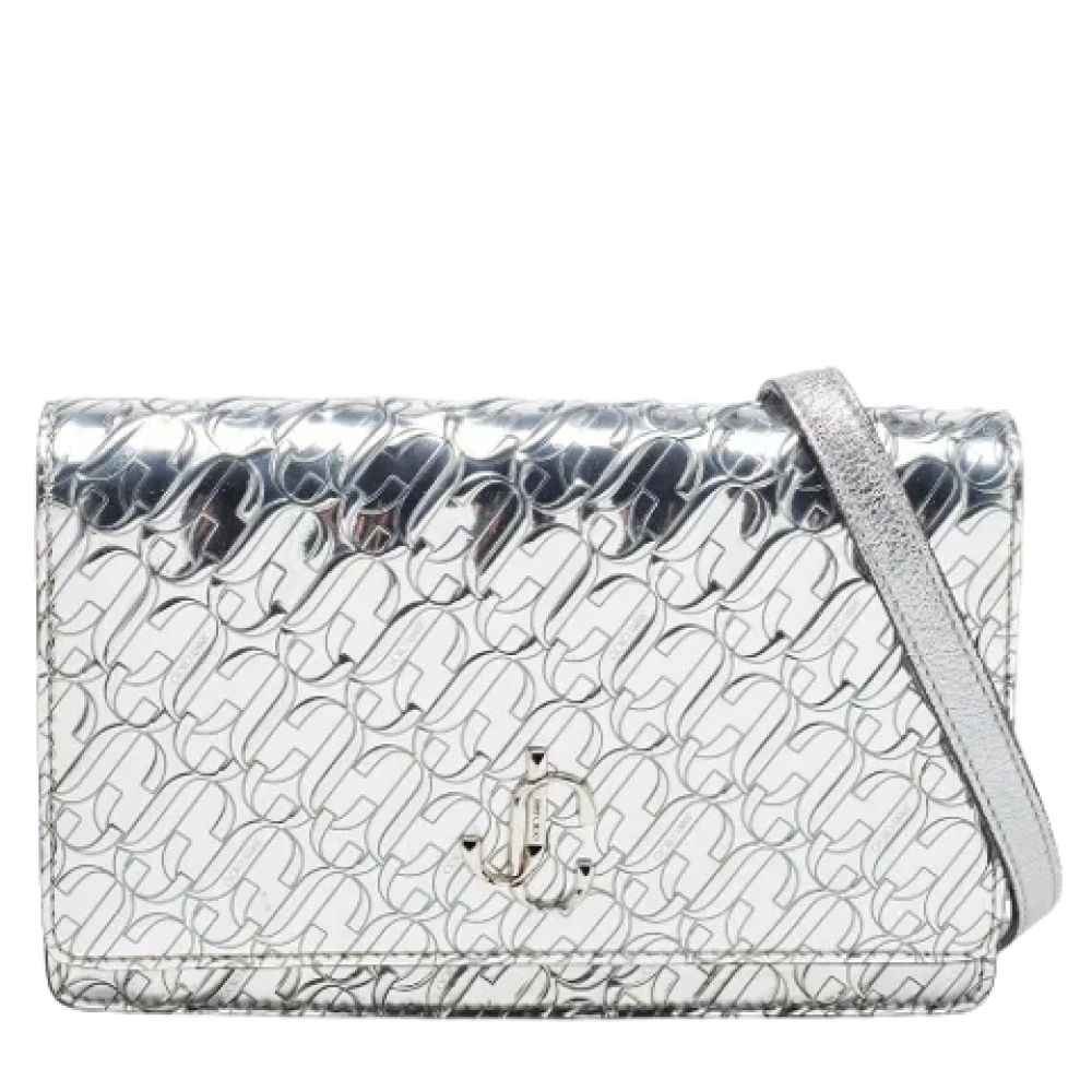 Jimmy Choo Pre-owned Leather clutches Gray Dames