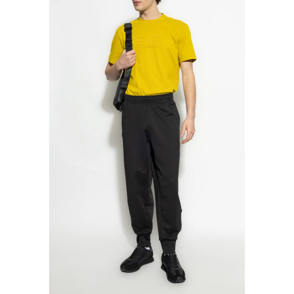 Emporio Armani EA7 Broek met logopatch Black Heren