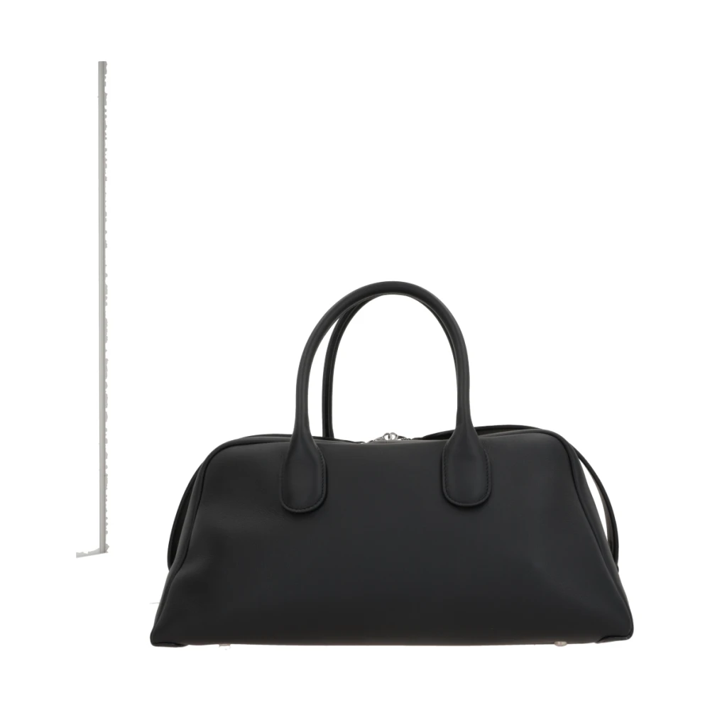 TOD'S Zwarte leren handtas met zilveren hardware Black Dames