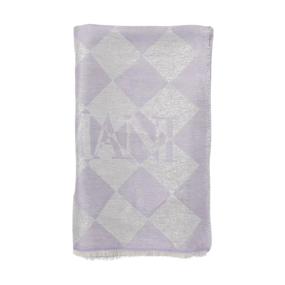 Emporio Armani Women's Purple Diamond Pattern Scarf