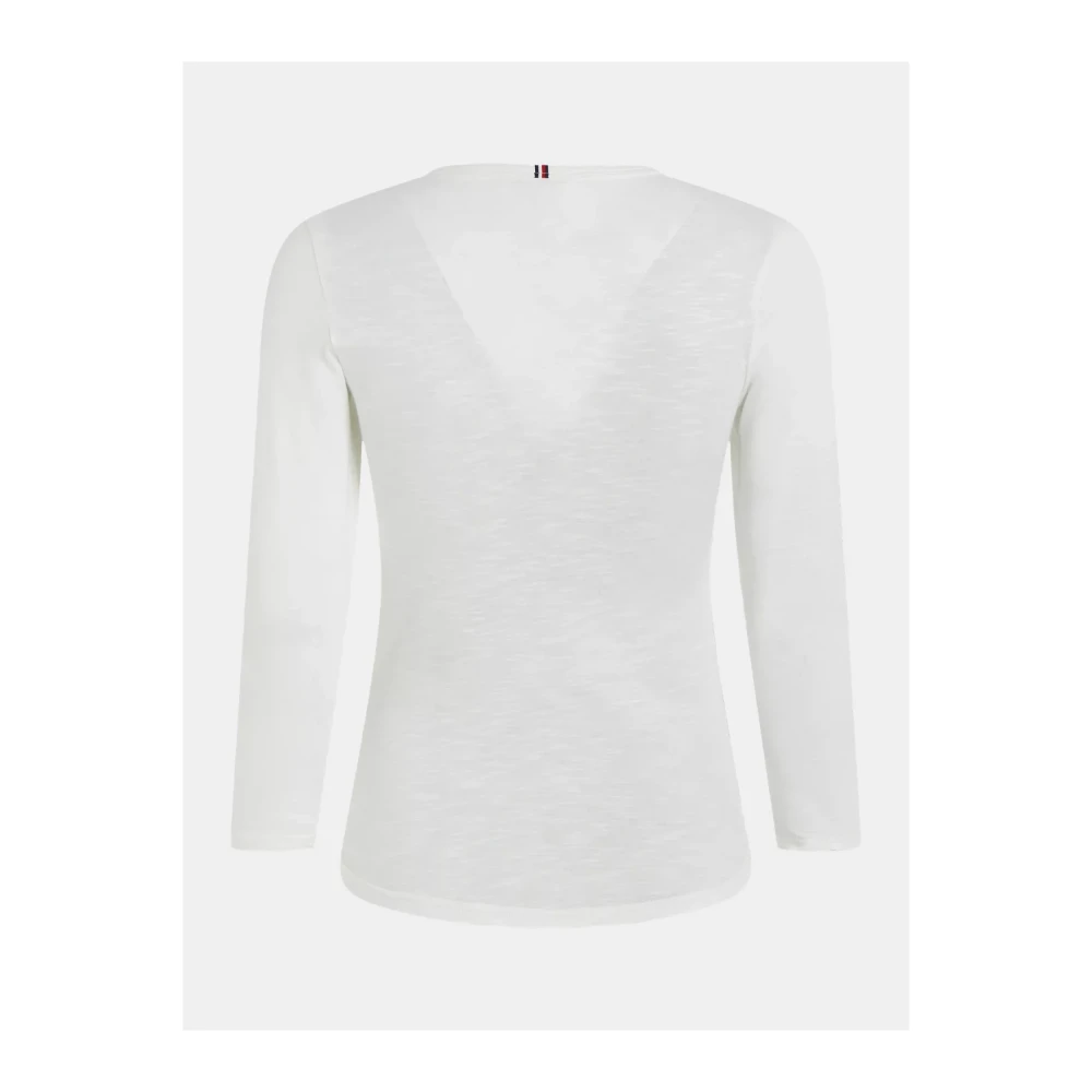 Tommy Hilfiger Wit Langemouw Katoenen T-shirt White Dames