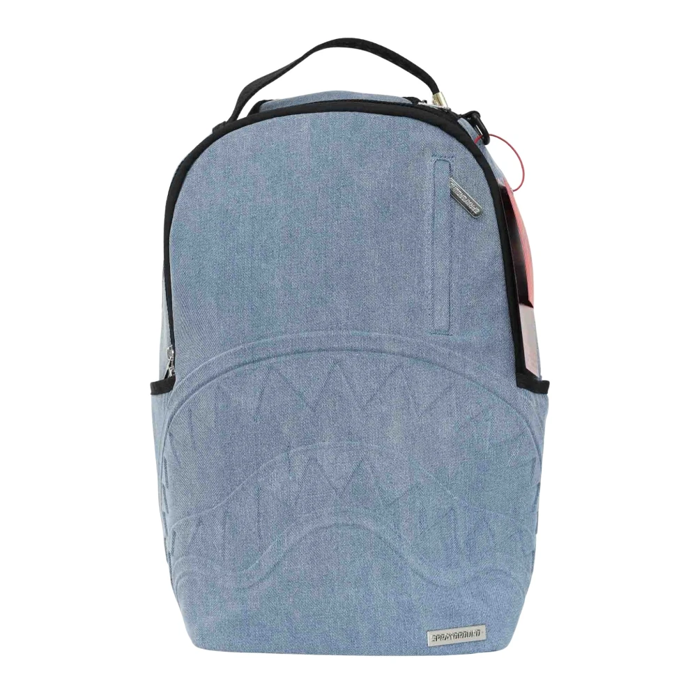 Sprayground Stone Washed Shark Denim Rugzak Blue Unisex