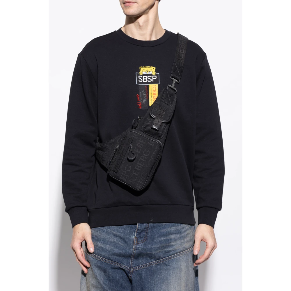 Iceberg Een-schouder rugzak Black Heren
